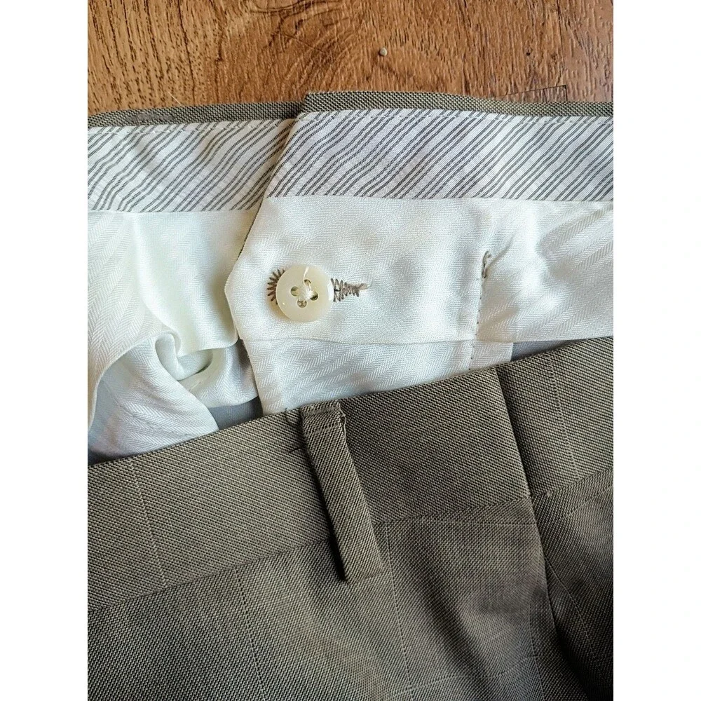 Calvin Klein Tan Plaid Dress Pants 32x32 Straight Fit